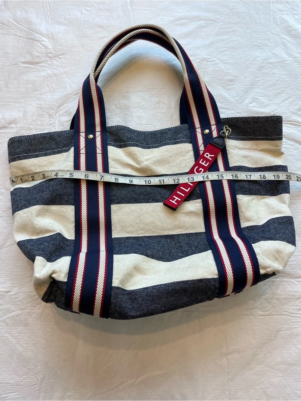 Tommy Hilfiger Tote Bag Blue Stripe Beach Bag